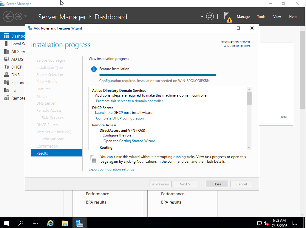 Installation succeeded