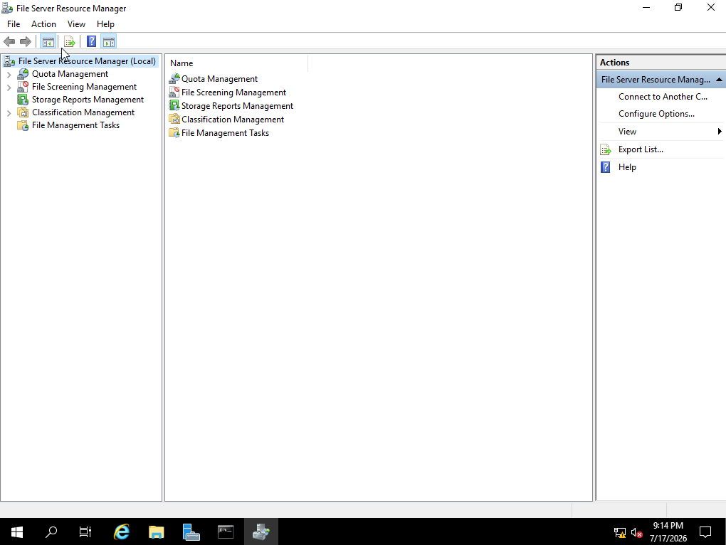 File Server Resource Manager console confirming successful install