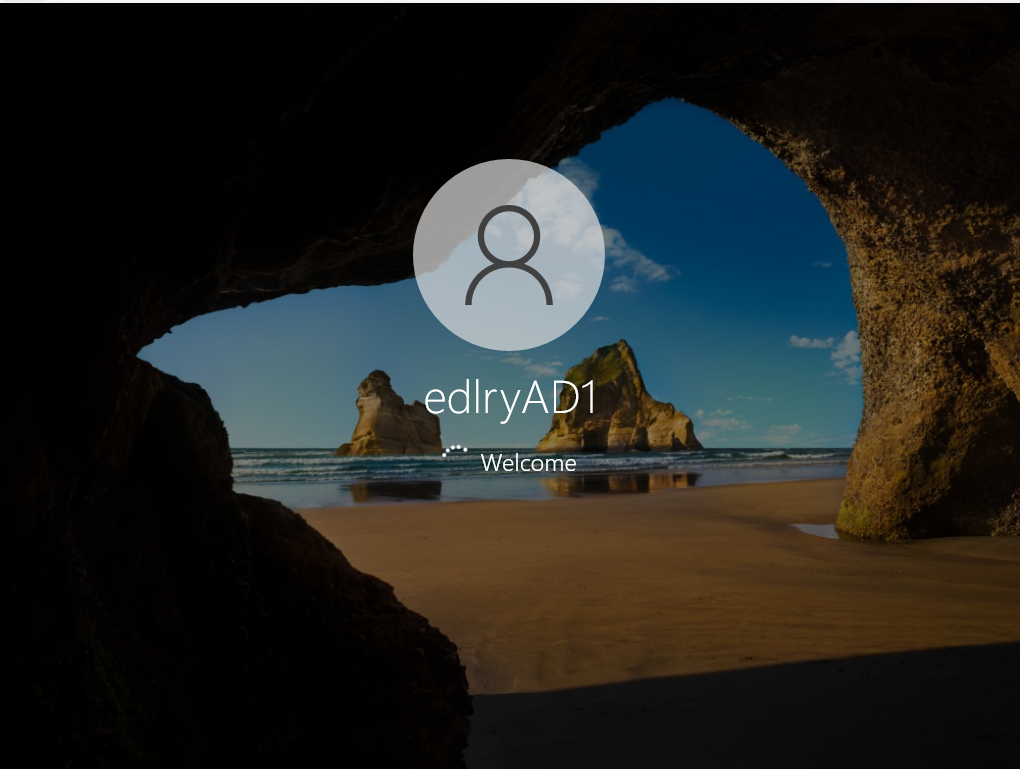 Successful login as domain user edlryAD1