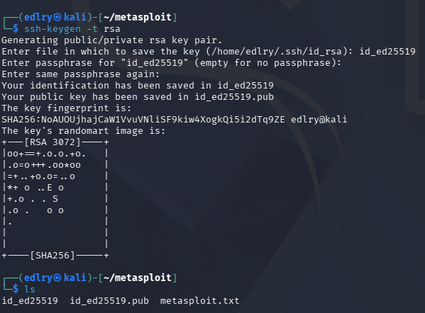 ssh-keygen generating a new RSA keypair
